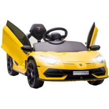 Macchina Elettrica per Bambini Licenza Lamborghini Aventador svj Roadster 12V Giallo