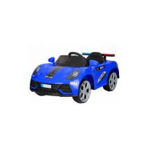 Macchina elettrica polizia blu per bambini con batteria