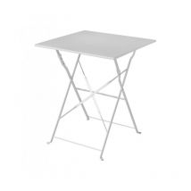 Quadratischer Gartentisch 60x60 cm aus elfenbeinfarbenem Eisen - Macerata