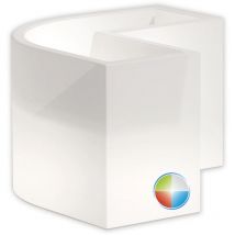 Monacis - Jardinera De Resina luminosa Lampara Rectangular 80x80x35X72x72x27 cm mod. Flowerpot Angular Led Led multicolor con batería