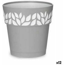 Stefanplast - Maceta autorriego cloe gris plástico 19 x 19 x 19 cm (12 unidades)