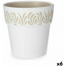 Stefanplast - Maceta autorriego gaia blanco plástico 29 x 29 x 29 cm (6 unidades)