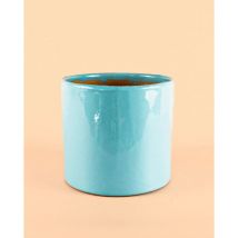 Maceta Azul Celeste L Terracota Esmaltada Pur Plant