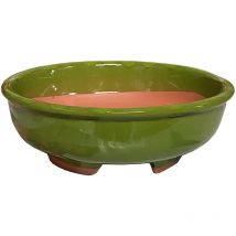 Bonsaï rond en céramique verte maceta