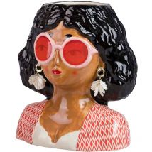 Adda Home - Maceta Ceramica Señora Con Gafas 22x16x24 Cm