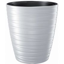 Zanvic - Prosperplast Maceta con deposito 32L Maze de plastico en color blanco 37,5 (largo) x 37,5 (ancho) x 41,9 (alto) cm