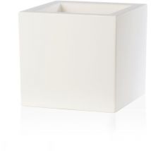 Teraplast - Maceta cuadrada blanco 30x30 cm h 30 mod. Schio cubo