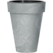 Tresice France - Maceta cube slim beton effect 25L, Con depósito, 35,5x35,5x44cm, color Hormigón