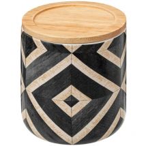 5five Simply Smart - Maceta canvas de algodón negro y beige - 5five