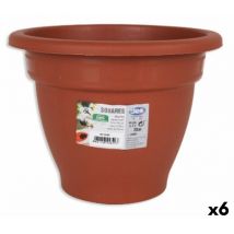 Maceta DEM squares redonda marrón 22 x 17 cm (6 unidades)