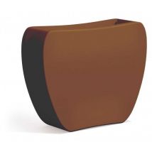 Monacis - Maceta macetero de resina 100x31 cm para jardín balcon de exterior mod. Heart Marrón