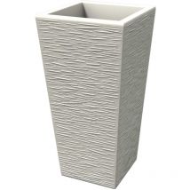 Kloris - Maceta moderna de resina rectangular mod. Egizio Rustico h 90 blanco