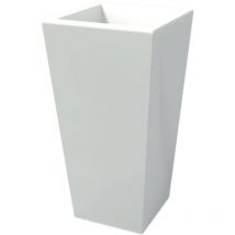 Kloris - Maceta moderna rectangular de resina mod. Egizio Liscio h 105 blanco