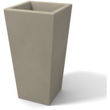 Kloris - Maceta moderna rectangular de resina mod. Egizio Liscio h 90 ceniciento