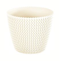 Prosperplast - Maceta Redonda 5l Splofy De Plastico En Color Crema, Ø21,8 X 18,4 Cm