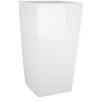 Nuance - Bandeja de flores cuadrada de plástico, 38 x 38 x 69 cm, color blanco