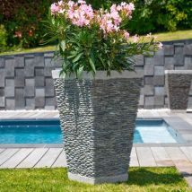Wanda Collection - Maceta tiesto jardinera cuadrada piedra 80 cm jardín exterior zen
