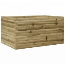 Helloshop26 - Macetero bancal elevado plantas flores terraza jardín 90 x 60 x 45,5 cm madera de pino impregnada marrón 020038015