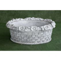 Anaparra - Macetero clásica de hormigón Cesta Mimbre 63x26cm.