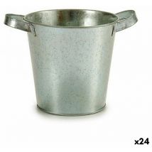 Macetero cubo plateado zinc 20 x 14 x 16,2 cm (24 unidades)