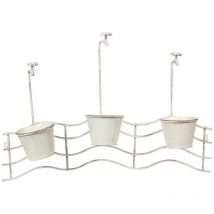 Macetero de metal blanco 95x23x69