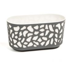 Macetero duet 400 m Antracita y Crema