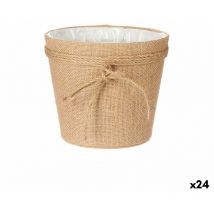 Ibergarden - Macetero lazo marrón tela 19,5 x 17,5 x 19,5 cm (24 unidades)
