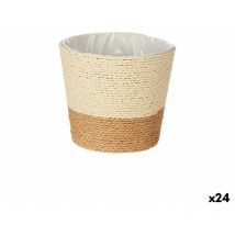 Ibergarden - Macetero marrón cuerda plástico 16 x 14,5 x 16 cm (24 unidades)