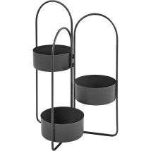 Beliani - Macetero para interior y exterior soporte para maceta metal redonda 56 x 26 x 75 cm metal negro Colutena