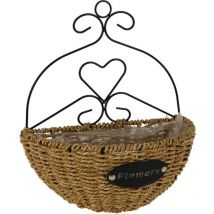 Multistore 2002 - progarden macetero pared cuerda 28x15x13 cm , Macetero pared cuerda 28 x 15 x 13 cmEstructura de metal y exterior de cuerdaInterior