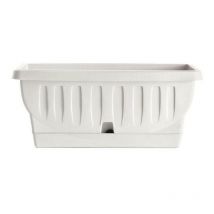 Bama - Macetero Rectangular Cm 50 Blanco Natura 34204 Platillo Flores Plantas