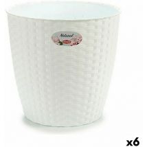 Stefanplast - Macetero blanco plástico 29 x 27 x 29 cm (6 unidades)