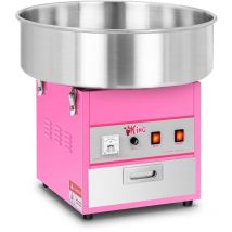 Royal Catering - Machine à Barbe à Papa Professionnelle Cuve 52 Cm 1200 Watts Cuillère Acier Rose