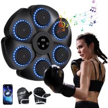 Sunxury - Machine à Boxe Musicale, 2024 Nouvelle Machine de Boxe Murale Intelligente -Bluetooth avec Gants de Boxe Adultes Enfants, 9 Le Mode de