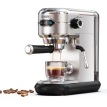 Machine à Café Expresso Avec Mousseur Vapeur à Lait Machine a Cafe Grain Avec Réservoir D'eau Amovible De 1,1 l 1450W Cafetière 19 Bars Porte-Filtre