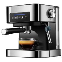 Meterk - Machine à café italienne, corps en acier inoxydable, réservoir d'eau 850 w 1,6 l, avec fonction chauffe-tasses