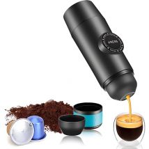 Sjlerst - Machine à café portable - Machine à expresso de voyage - Pour voiture et camping 12V - Compatible avec les capsules de café Nespresso