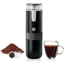 Jusch - Machine à café portable compatible avec les capsules de tasse k Café moulu Cafetière à main à commande manuelle pour le camping, la randonnée