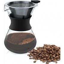 Aougo - Machine à café verseur 401 ml, machine à café manuelle, machine à café filtre, machine à café avec filtre permanent, machine à café verseur,