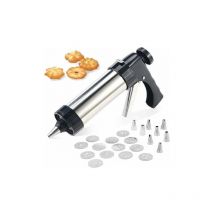 Machine a Churros Appareil a Churros Seringue Patisserie Inox Professionnelle Presse a Biscuit Pistolet Patisserie avec 13 Disques Biscuits et 8