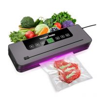 Machine à emballer sous vide, entièrement automatique, 6 en 1, avec rangement des sacs, coupe-papier, mode humide et sec, tuyau d'admission d'air,
