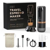 Decdeal - Machine à expresso portable, extraction en un clic du porte-capsule de poudre d'espresso maison, machine à expresso à double usage, mini