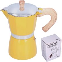 Feiyue - Machine à expresso pour cuisinière 300 ml, tasse à expresso, cafetière italienne, cafetière cubaine manuelle, jaune