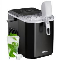 Silonn - Machine à glaçons portable 1.2L, Fabrication rapide, autonettoyante et silencieuse, Idéale pour fêtes et maison, Noir