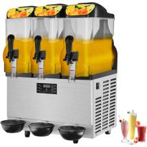 Mophorn - Machine à granité commerciale 3 x 12 l Triple bol 3,2 gal 72 tasses Sortie 220 v 1 300 w Acier inoxydable Margarita Smoothie Machine à