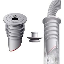 Ibuyke - Machine à Lave , 35-40mm Gris Joint de Tuyau de Vidange de Machine à Laver avec Bouchon d'Étanchéité en Silicone, Tuyau pour Machine à Laver
