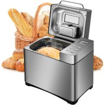 Senderpick - Machine à pain 650 w, acier inoxydable, entièrement automatique, avec fonction minuterie 15 heures, 19 programmes, fonction maintien au