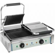 Helloshop26 - Machine à panini nervurée double - 2 x 1.800 watts acier inox professionnel