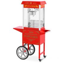 Machine à pop corn avec chariot Design rétro 195/235°C Rouge Appareil à pop corn