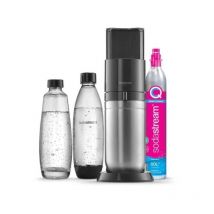 Machine a Soda SODASTREAM Duo - Machine a Eau Pétillante et Soda + 1 carafe en verre 1L + 1 Bouteille 1L + 1 Recharge Gaz 60L a Clipser